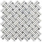 Oriental White Stanza w/ Blue - Gray Dots Mosaic Tile